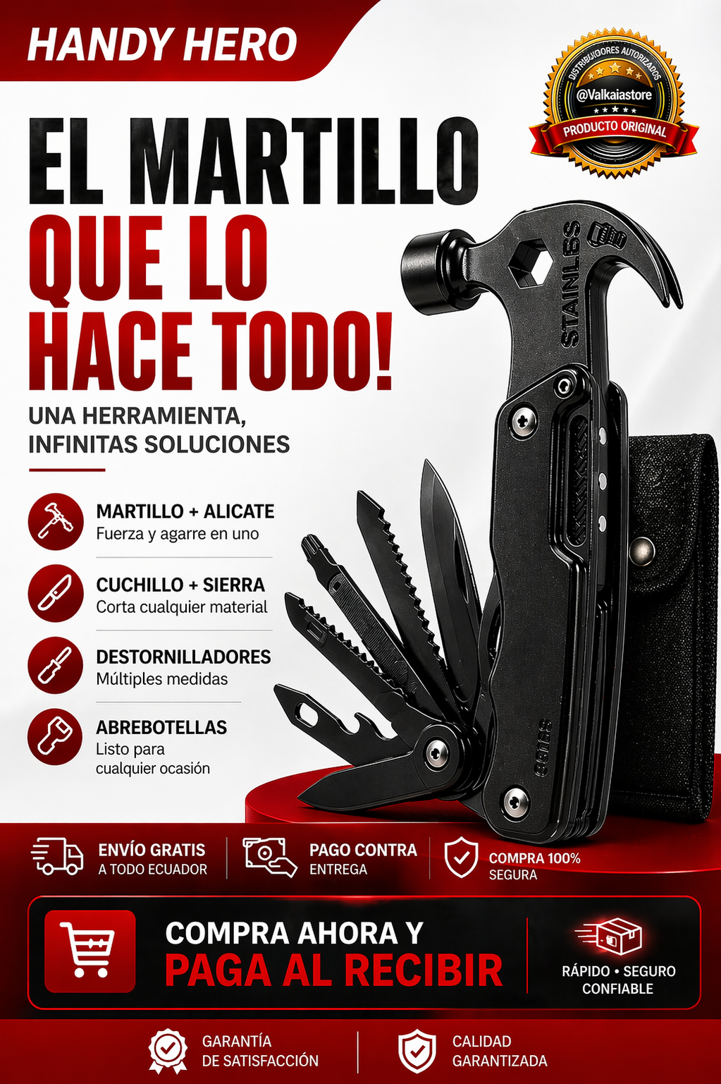 HandyHero Pro - Martillo Multifuncional 18 en 1
