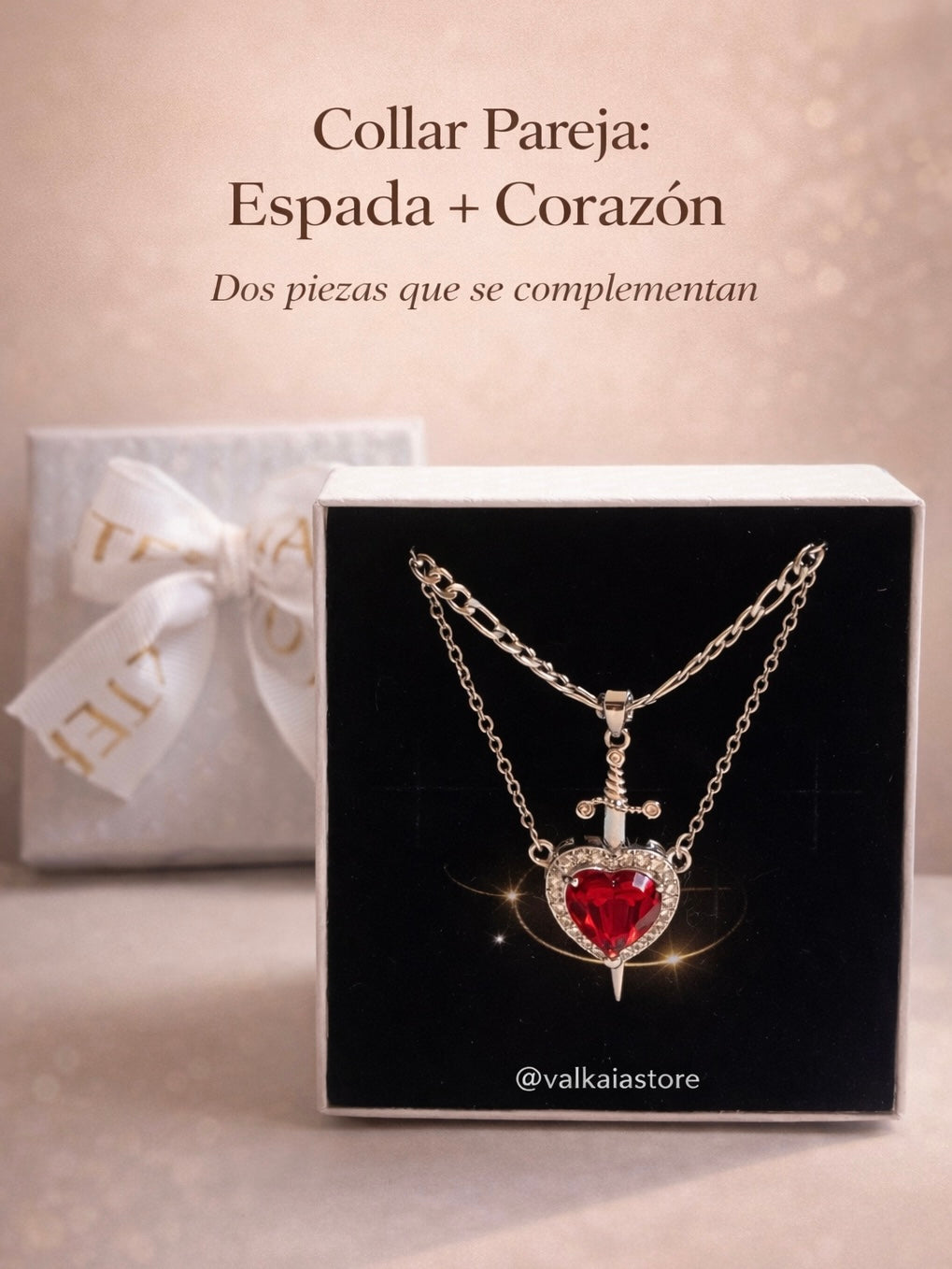 Collar Pareja: Espada + Corazón